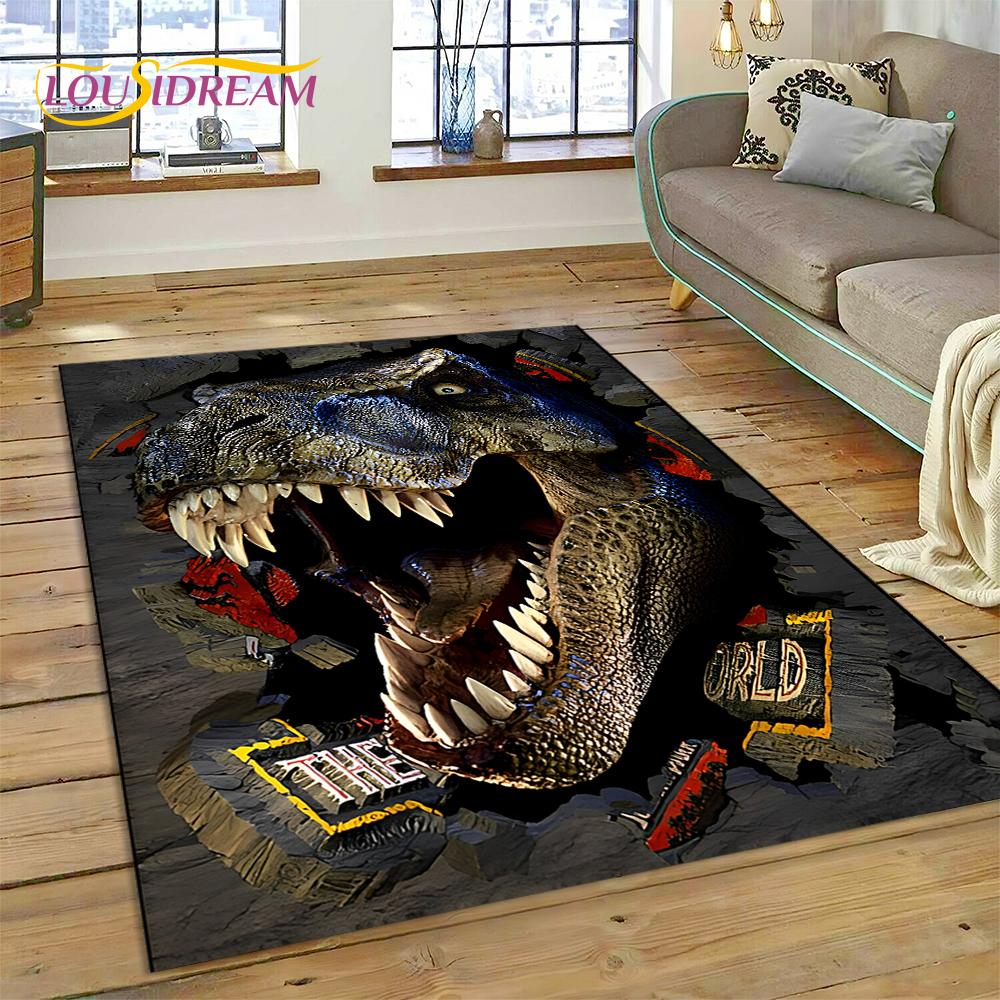 3D Cartoon Jurassic Park Dinosaur Dino Rug Carpet for Living Room Bedroom Decor,floor Mat Non-slip Decoration for Sofa Doormat