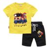 2026 Summer New Children's Cartoon Firefighter Print T-Shirt Shirt Boys and Girls Top