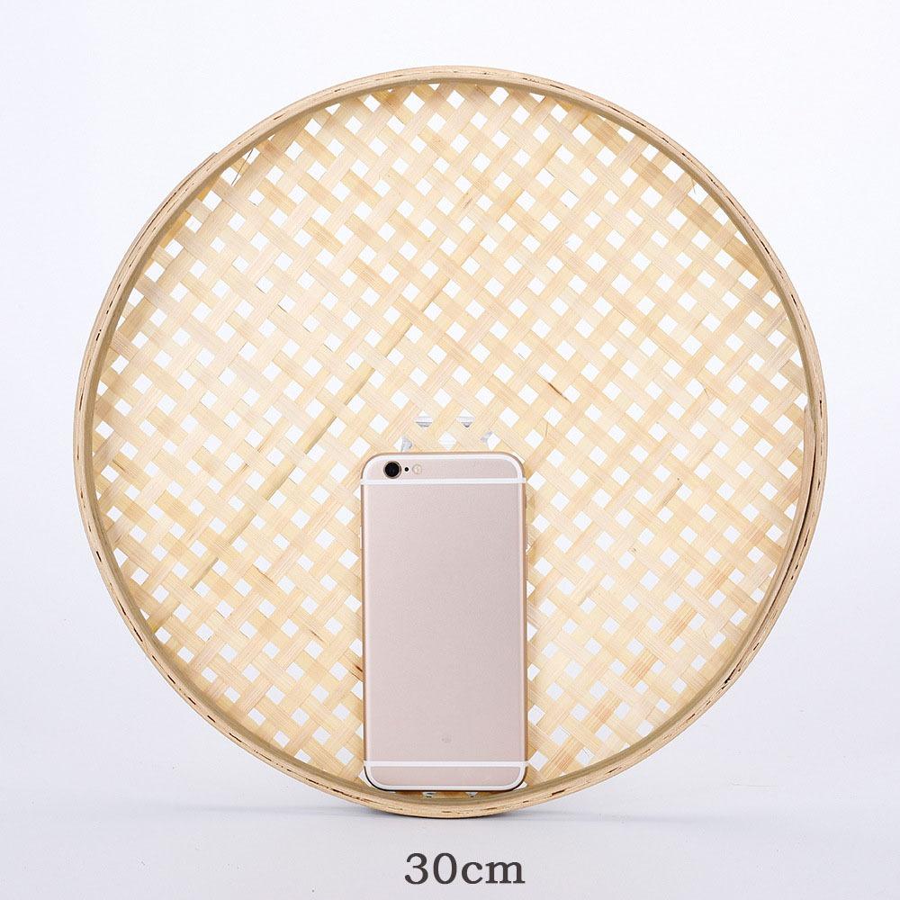 6 Velikostí Pletený Bambusový Cedník Raft Snadno Čistitelný Úložný Koš Nová Kulatá Lopatka Domácí Dekorace