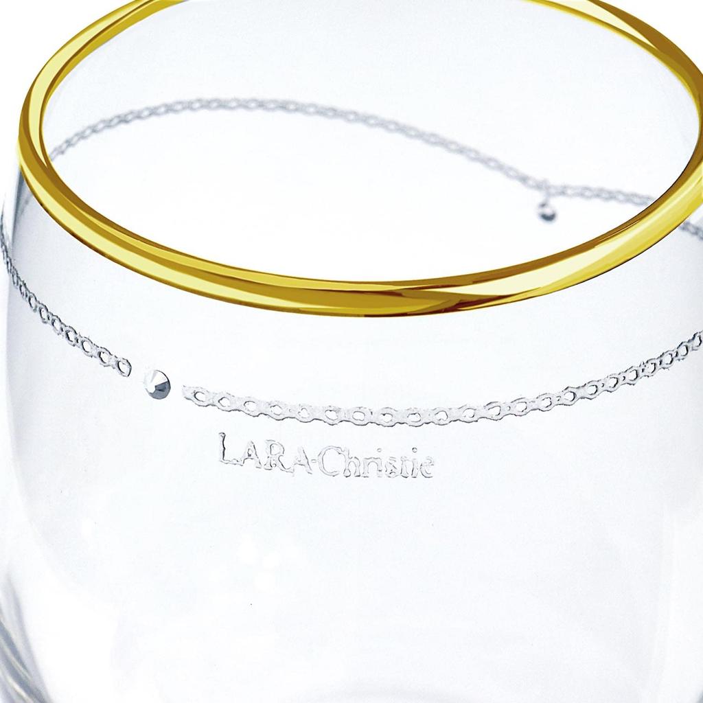 LARA Christie Platinum and Gold Rimmed Tumbler (Pair) (lh-84-0001p)