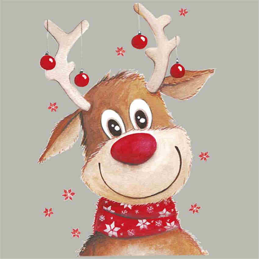 Christmas Deer Pattern Girls Clothing Patches DIY Washable Transfer Sticker Garment Accessory