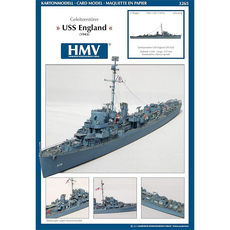 

HMV 3265 card model USS england