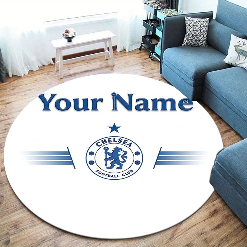 Chelsea F Custom Name Round Area Rug,Carpet Rug for Living Room Bedroom Sofa Playroom Decor,Non-slip Floor Mat