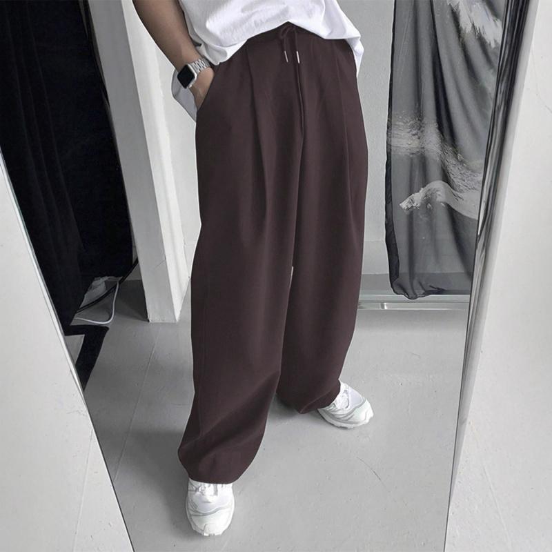 Men's wide-leg pants, new spring and autumn style, loose straight cut, drapey, versatile casual floor-length pants