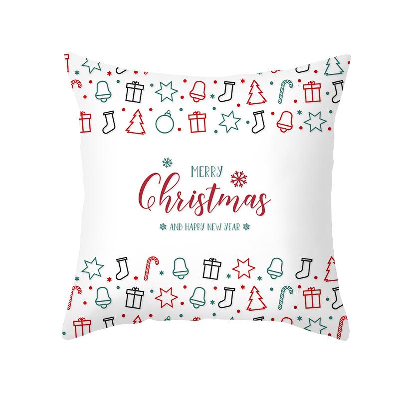 Nordic Print Cartoon Christmas Pillow Cover Colorful Santa Claus Office Pillow Cushion Cover Home