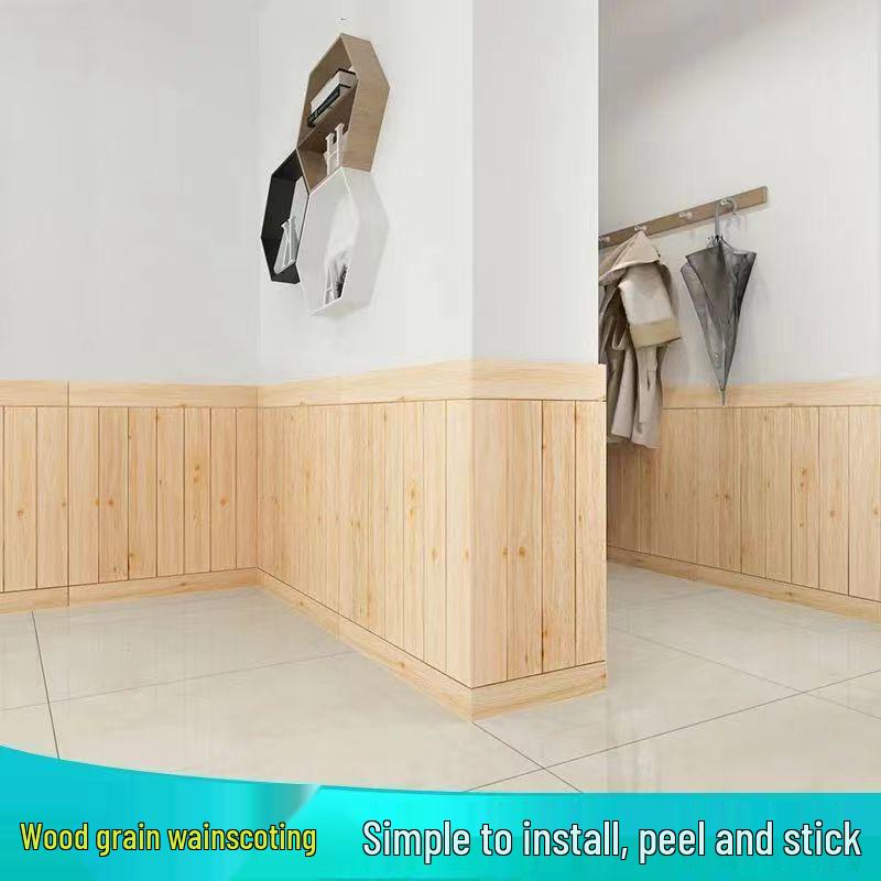 3D Wood Grain Self-Adhesive Wall Stickers: Soft, Anti-Collision Wallpaper for Bedroom Decor