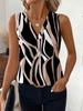 European and American Cross-Border Women's Summer 2026 V-Neck Sleeveless Printed Tank Top