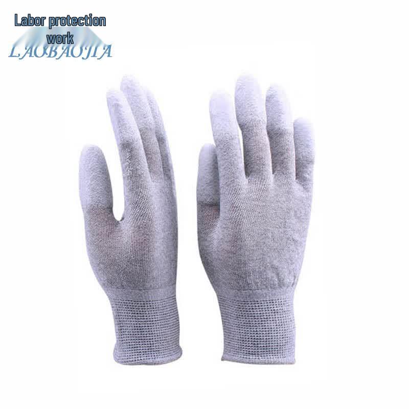 Laobaojia Carbon Fiber PU Coated Work Gloves L серый