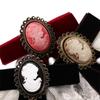 Gifts Delicate Vintage Lady Women Queen Velvet Pearl Elegant Lace Brooch Cameo Girls Brooch
