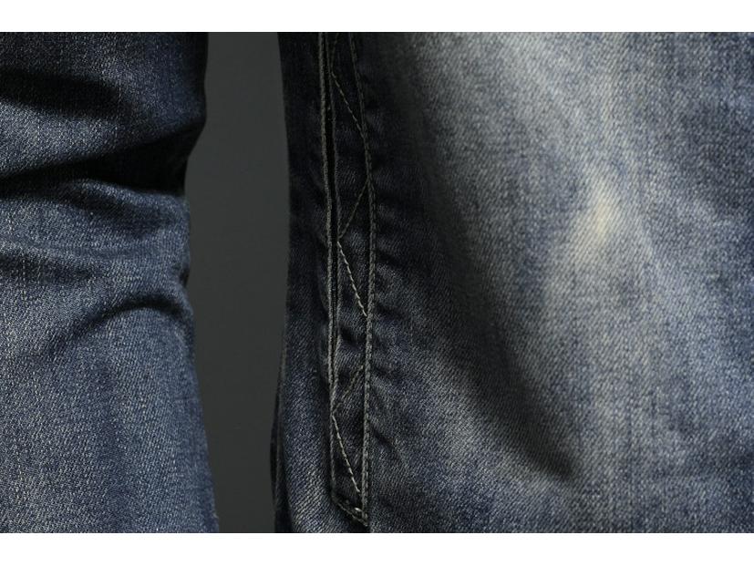 Men's Trendy Retro Stand-up Collar Denim Jacket - Spring & Autumn European Motorcycle Style