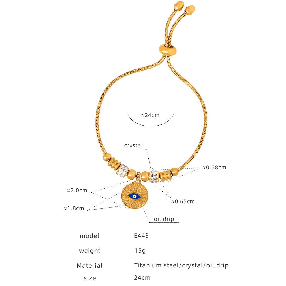 Chinesischer Antikstil Zirkon Armband Wasserdichtes und Nicht verblassendes Armband Nischenpersönlichkeit Retro Übertriebenes Anhängerarmband