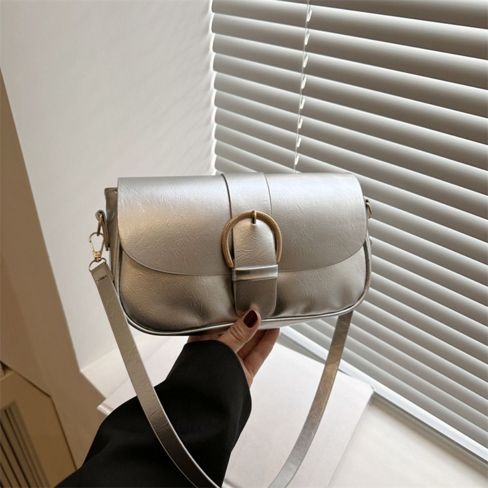 Einfarbige Schnalle Achseltasche Vintage Spicy Girl Handtasche Lässige Y2k Umhängetasche Damen