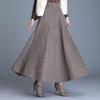 Women's Autumn and Winter Woolen Skirt Women's Plaid Printed Large Skirt Elastic Waist Pocket Long Skirt Women