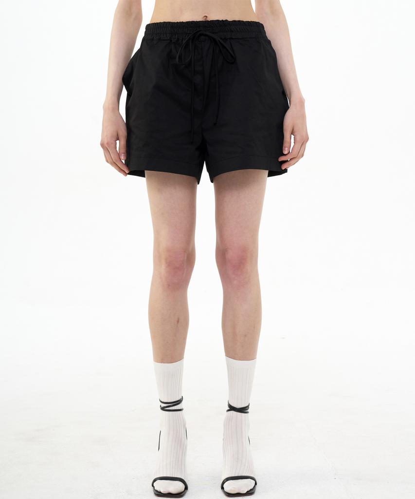 Bikwaieos Banded Cotton Shorts_Black