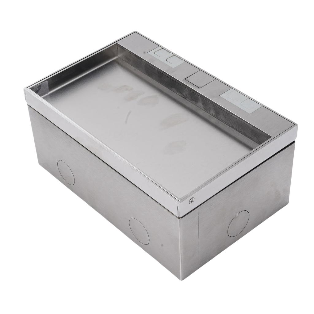 Bodeneinbaudose 4000W 13A 2 Steckdosen 2 USB-Anschlüsse Edelstahl PC Bodendosengehäuse für Büro Schule Hotel