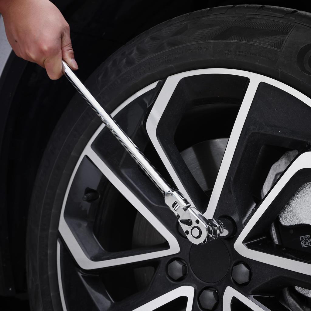 WORKPRO Ratchet Ratchet Socket Long Swivel 457mm Overall Easy Direction Quick Release Vanadium Steel Gear Handle, Wrench, Wrench, 9.5mm Drive, Head,