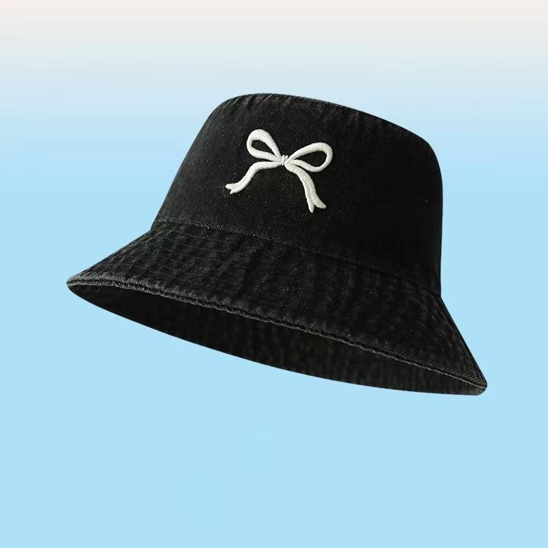 Washed Denim Bucket Hat For Women Retro Wide Brim Fisherman Cap Summer Outdoor Sun Hat
