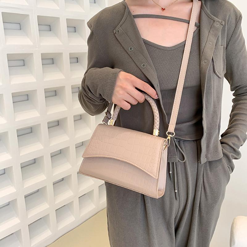 Yogodlns Retro Frauen Tasche Westlichen Stil Schulter Tasche Handtasche Koreanische Version Krokodil Muster Kleine Quadratische Tasche Mode Und Einfache Umhängetasche