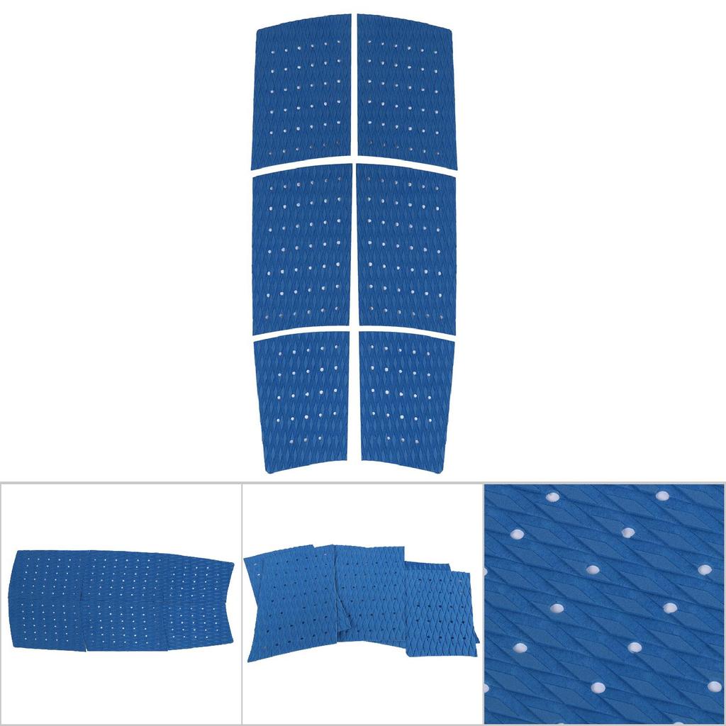 6PCS EVA Anti Slip Full Deck Grip Surfboard Boat Yacht Traction Pad Mat Decoration (Blue)