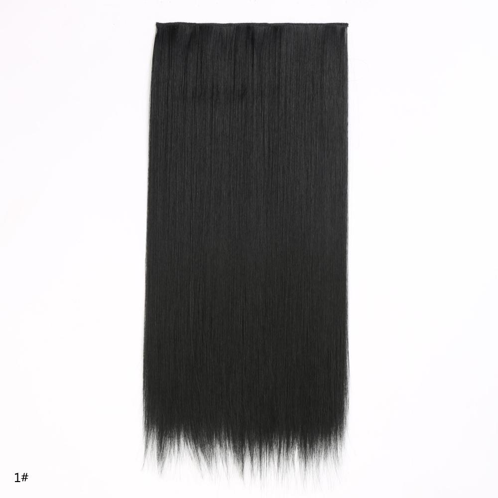 Synthetic Hair Extension Clip Ins One Piece With 5clips Long Straight Hair Brown Blonde Color For Women Daily Use