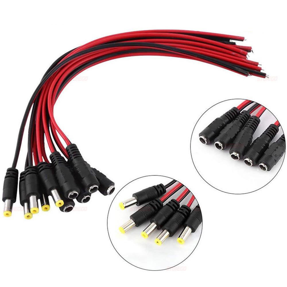 10/20/50PCS 12V DC Connectors Male Female Jack Cable Wire Line Adapter Plug Power Supply 5.5 X 2.1mm for LED Strip Light