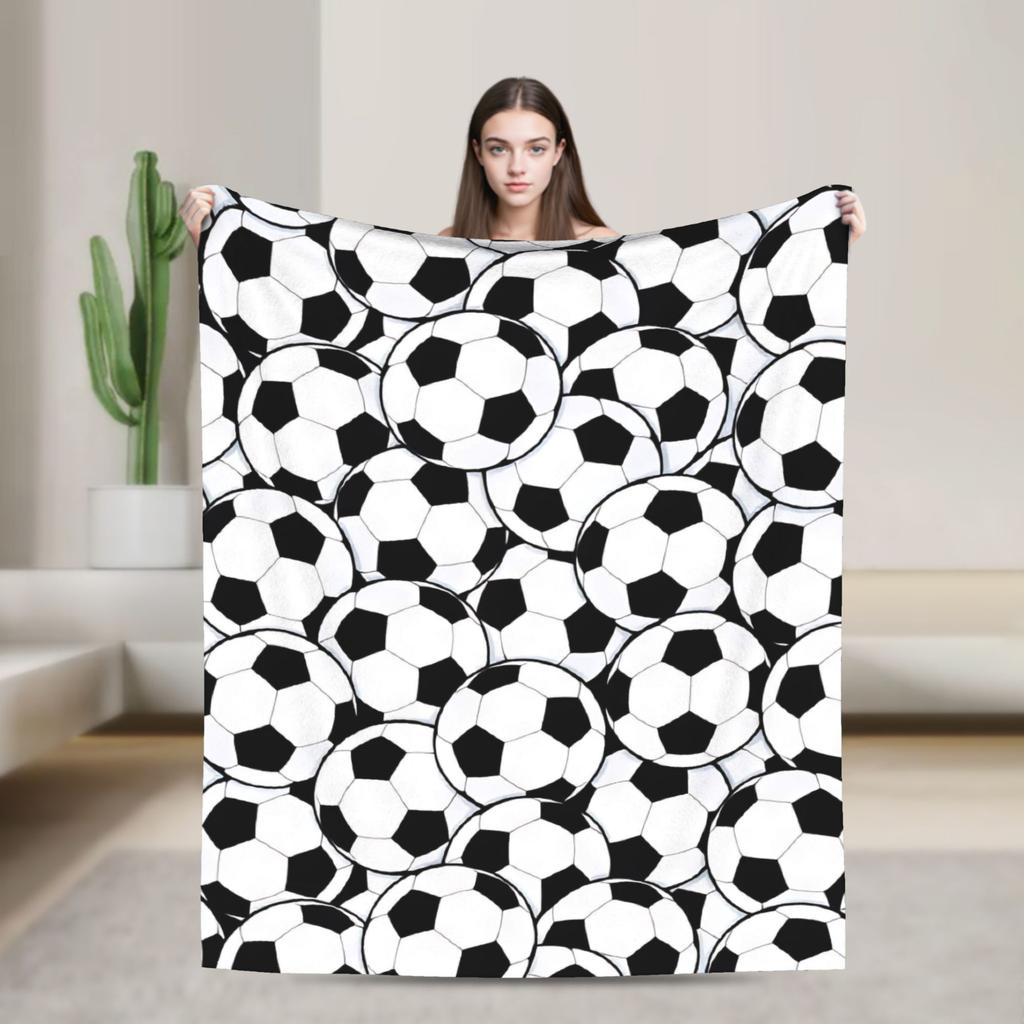 Football Pattern Soft Blankets Girls Boys Plush Throw Blanket Pattern Bedroom Flannel Bedspread Sofa Bed Cover