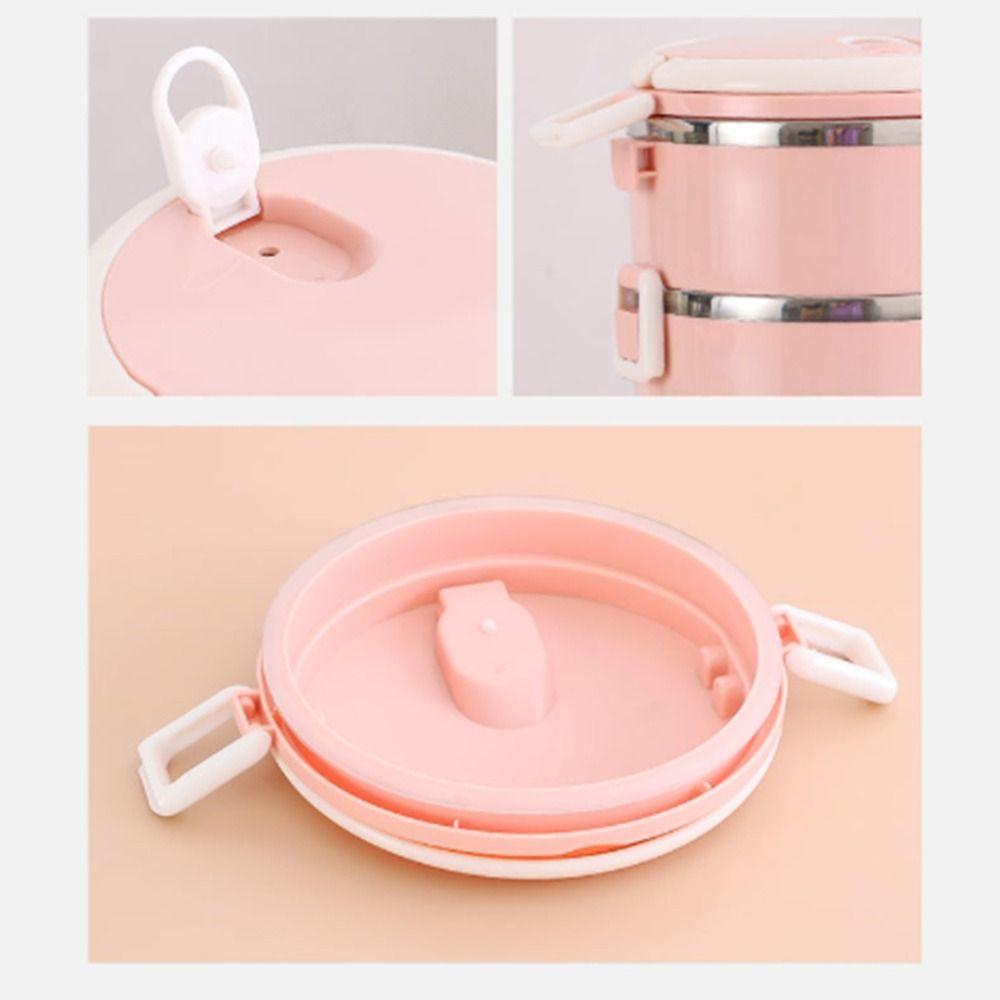 Stackable Food Container Box Round Insulated Soup Thermos Container  for Students&Office Worker