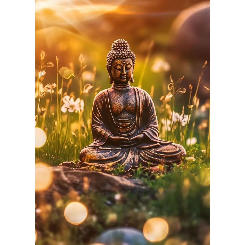 Zen Religion Meditation Buddhism Poster and Print Canvas Painting Wall Art Buddha In Nature Abstract Picture for Room Home Decor