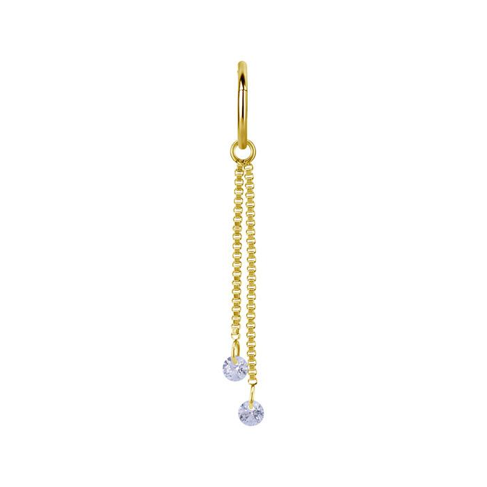 Charm Chain With White Zircons - Gold - D-071 25 Mm