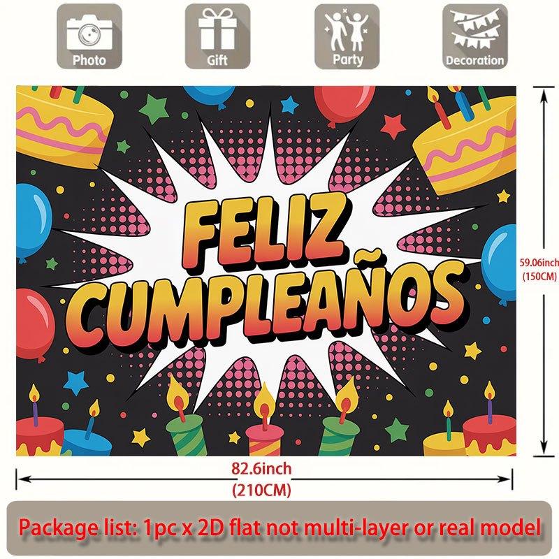 Party Backdrop Flat Feliz Cumpleaos Events Wedding Coming Ceremony Four Season Celebration Photo Booth Front Door Decor Entryway