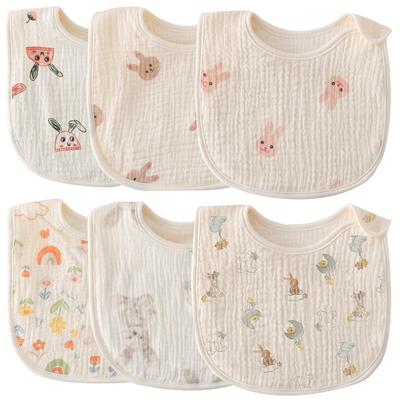 Baby Drool Set of Gauze for Girls and for Year Feeding for Daycare Preparation [GoUseGo] Bibs, Bibs, 6, Fabric, Boys, Newborns, 1-3 Olds, Bibs,