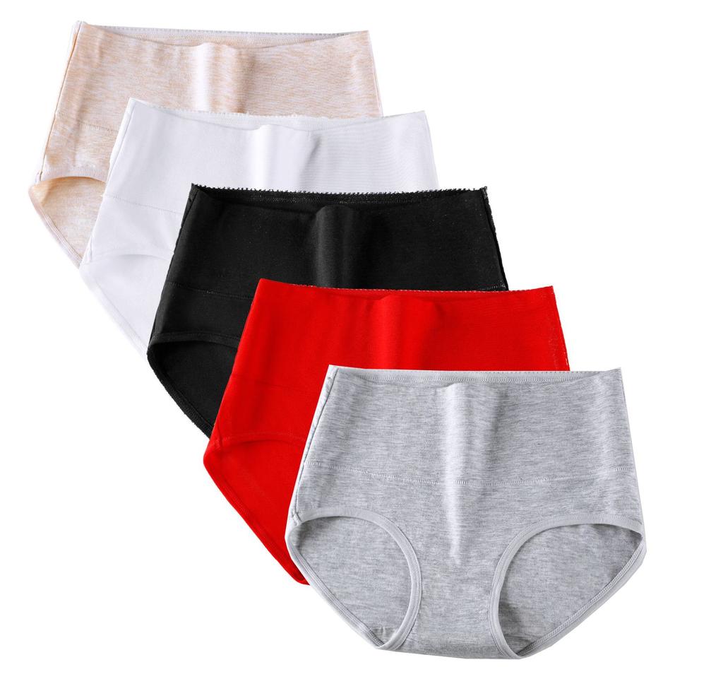 M to 7XL Ladies Cotton Panties High-Rised RC Modal Tummy Control briefs Plus size max to 150kg Widen underpants Solid color