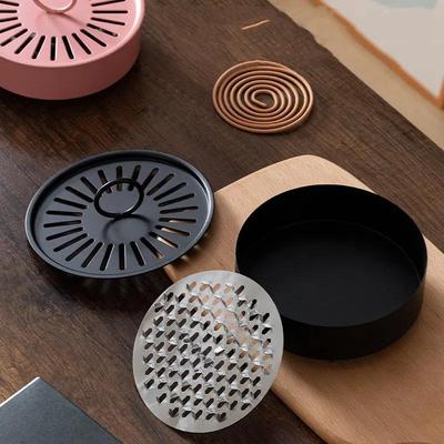 Eisenkunst Mückenspiralbox Langlebiges Rundes Design Mehrzweck Räucherstäbchenhalter Einzigartige Unifarbe Sommer Heimaccessoires