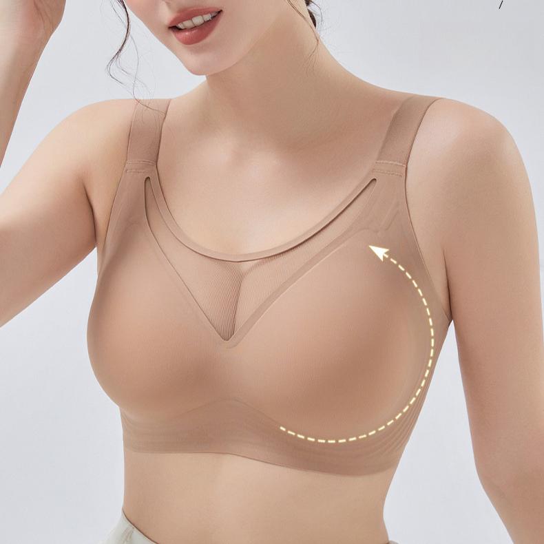 No Trace Bra Women's Strapless Bra Women's Breast Collection Accessory Anti Sagging Large Size No Steel Ring Full Cup Bra