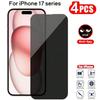 4Pcs Privacy Screen Protector for Apple 17 16 15 Pro Max 16e Air Tempered Glass For IPhone 14 13 12 11 Pro Mini XR XS Glass