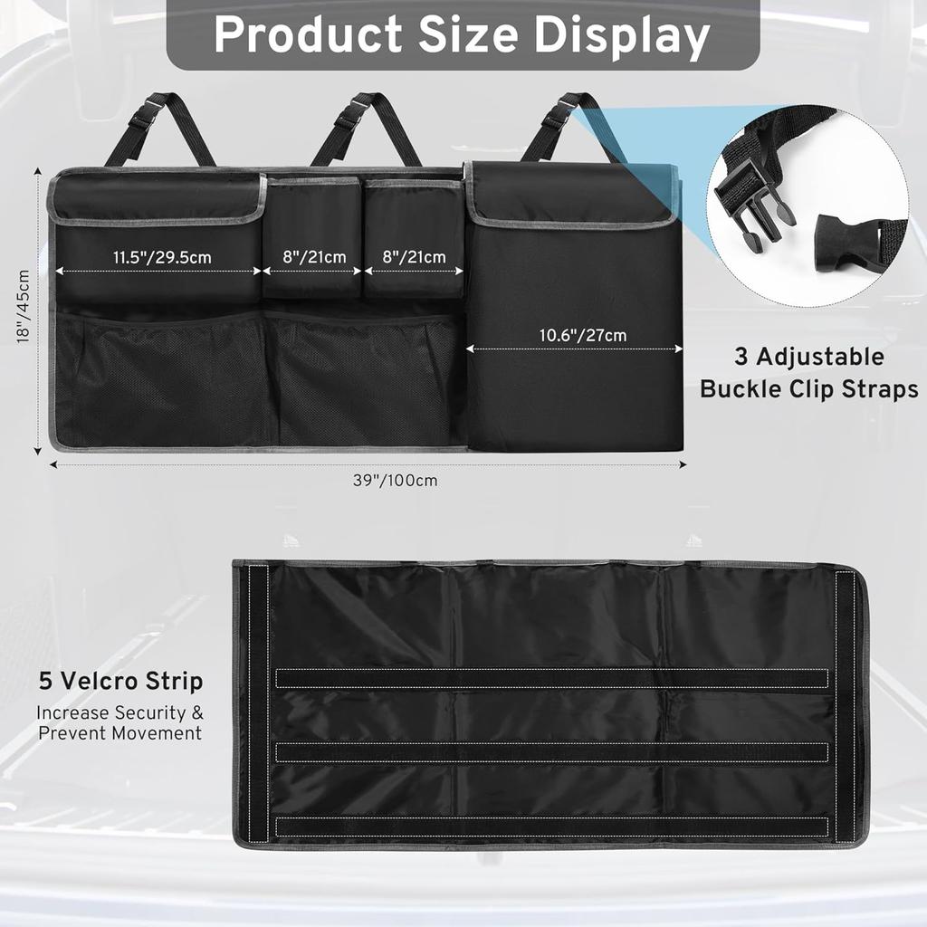 XHRING Car Trunk Organizer Storage Backseat Hanging Organizer Bag For Ford Bronco/Bronco Sport Escape Explorer Edge Expedition Ecosport 2/4 Door