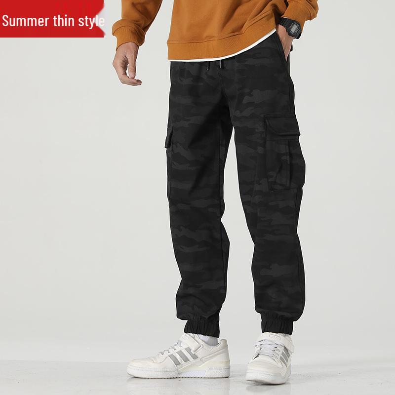 Men's Fashionable Multi-Pocket Cargo Pants: Autumn/Winter Thick Joggers with Loose Fit and Tapered Legs