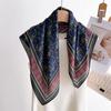 New cashew herringbone and linen small square scarf silk scarf imitation velvet scarf shawl sun protection scarf women's
