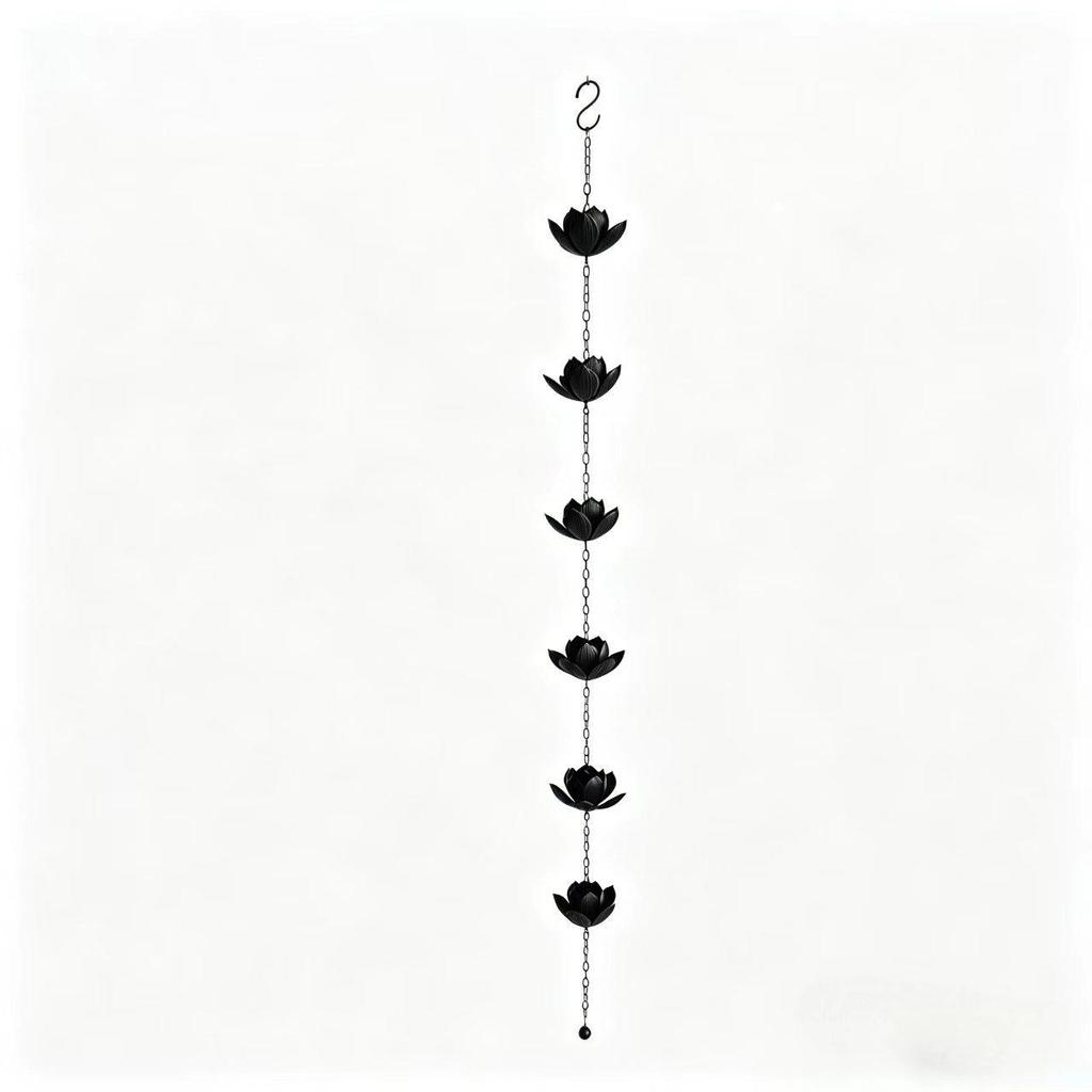 Lotus Garden Gutter Rain Chain - Courtyard Drainage & Water Guide