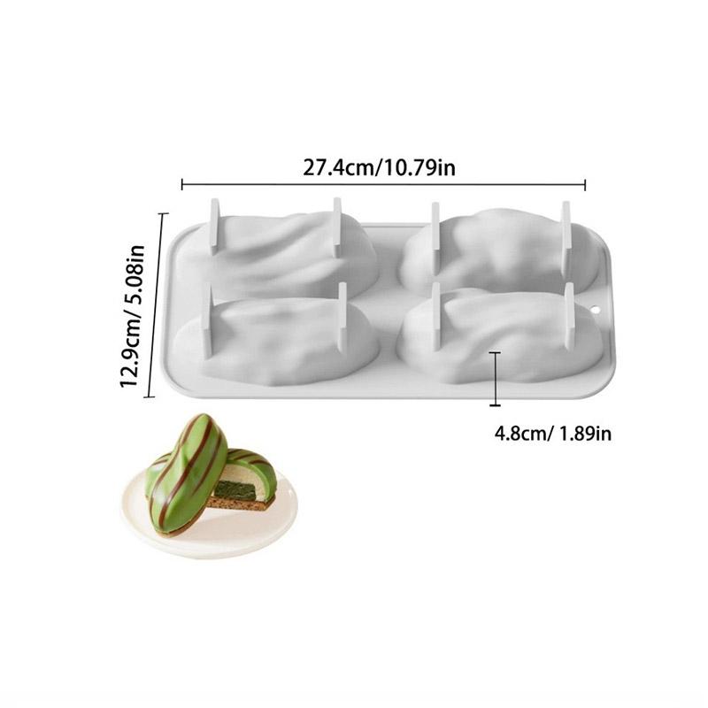 6-Cavity Coffee Bean Silicone Mold, Mousse Mold Coffee Bean-Shaped Dessert Mold French-Style Western Pastry Baking Mold