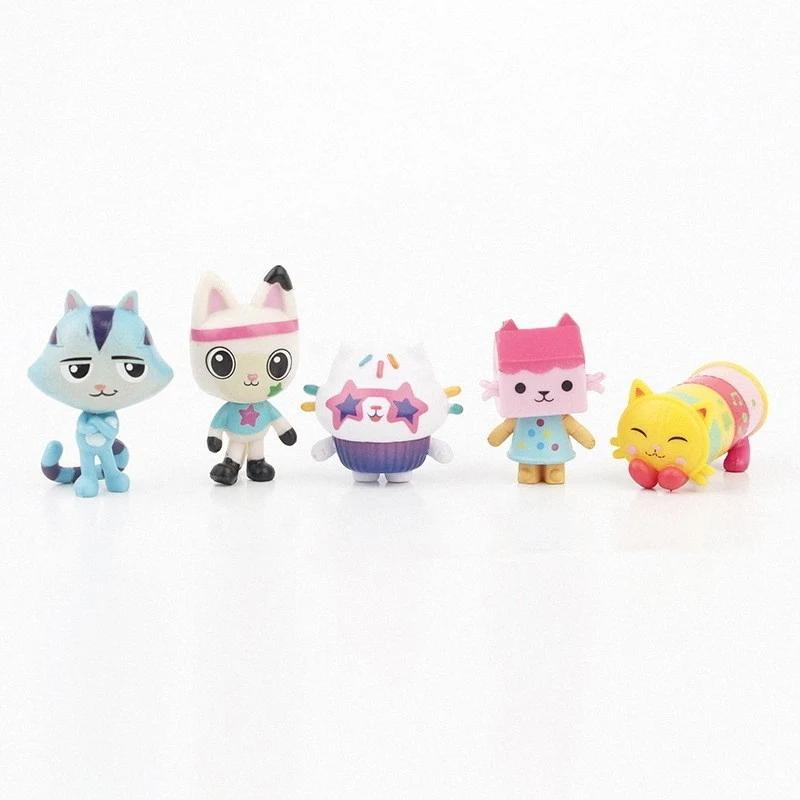 13pcs/set Gabby Dollhouse Figure Toy Mercat Cartoon Animals Smiling Car Cat Hug Gaby Girl Dolls Kids Birthday Gifts PVC Figurine Kid Friendly