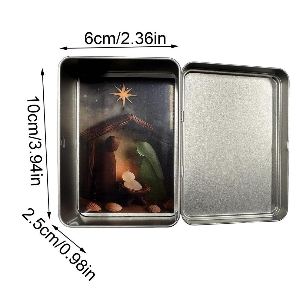 

Handmade Mini Christmas Nativity Scene Set Nativity Figurines With Tin Box Sea Glass Mini Manger Nativity Scene Christmas Decor