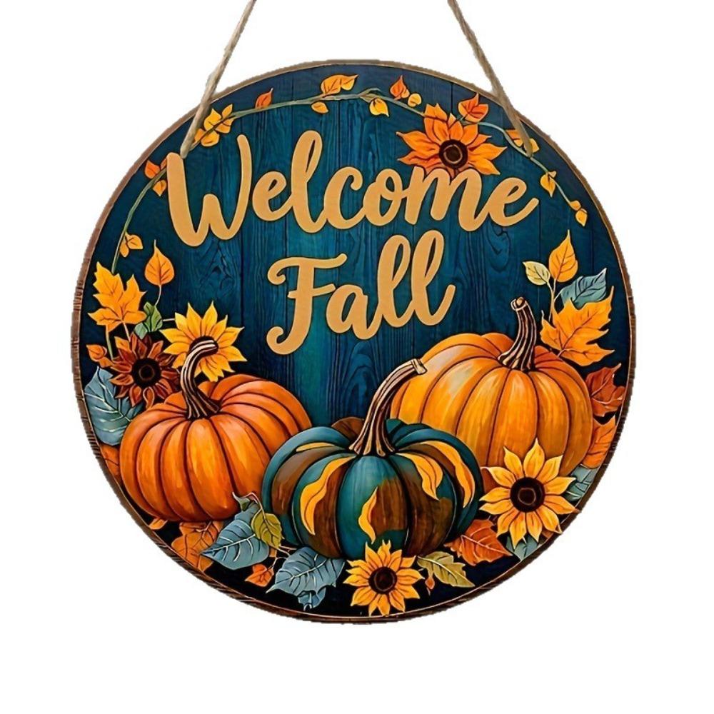 Autumn Leaf Pumpkin Sunflower Door Hanger Autumn Harvest Wall Decor Home Garden Decor