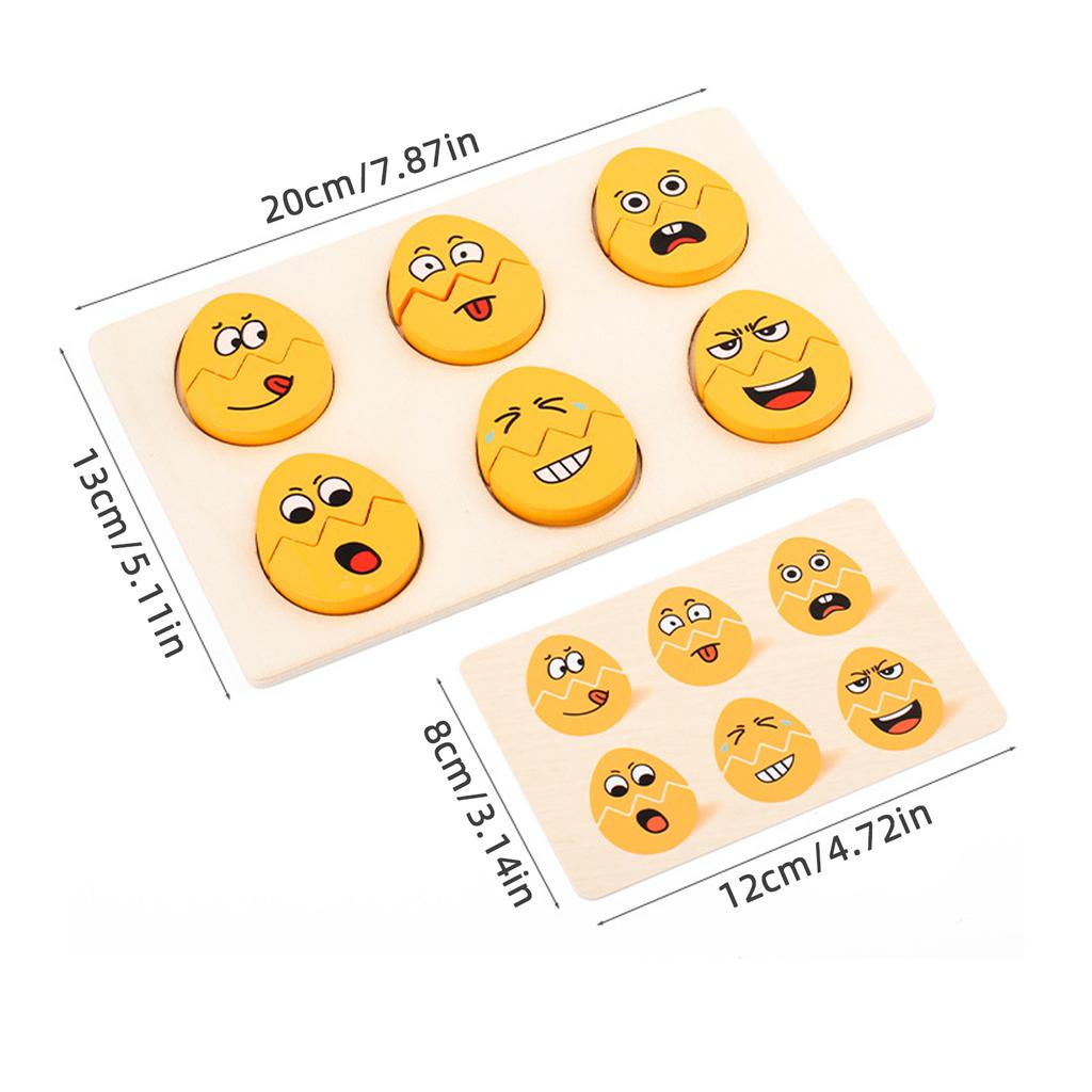 Children'S Wooden Fun Expression Egg Matching Board, Baby Focus Training, Interactive Game, Puzzle Toy
