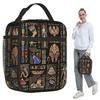 Egyptian Hieroglyphs And Deities Insulated Lunch Bag Women Office Cooler Thermal Food Box Tote Portable Lunch Boxes Container
