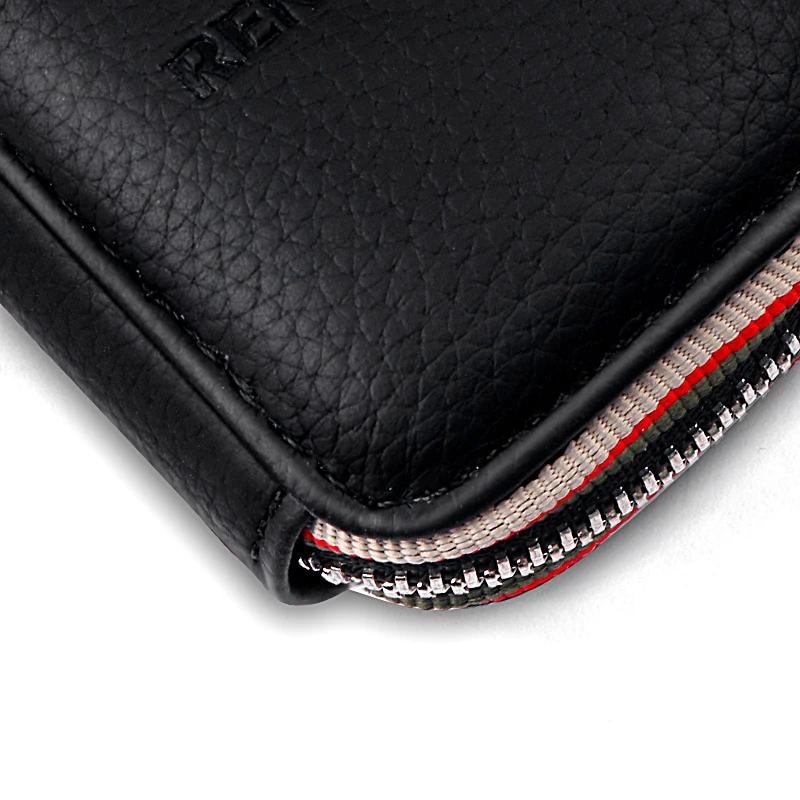 Luxus Retro Ledertextur Auto Schlüsseltasche Aufbewahrung Hufeisen Schnalle Schlüsselanhänger Tasche Auto Zubehör Für Mitsubishi Ralliart Lancer EX