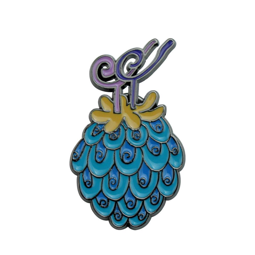 One Piece Devil Fruit Brooch - Ace Flame & Rubber Fruit Badge Jewelry