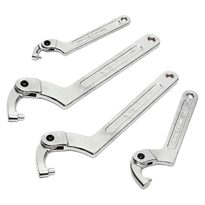 Professional Water Meter Tool Adjustable Hook Wrench With Square/ Round End for Plumbing And Repair Maintenances