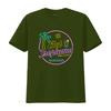 Club Tropicana Neon Design T Shirt Tropical Vibes with Palm Tree Sun Free Drinks Fun and Sunshine  vintage Washed