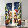 Set Of 2 Plane Printing Popular Curtains Christmas Bear Versatile Polyester Fabric Without Rod Outdoor Decorations Ldeal Curtain